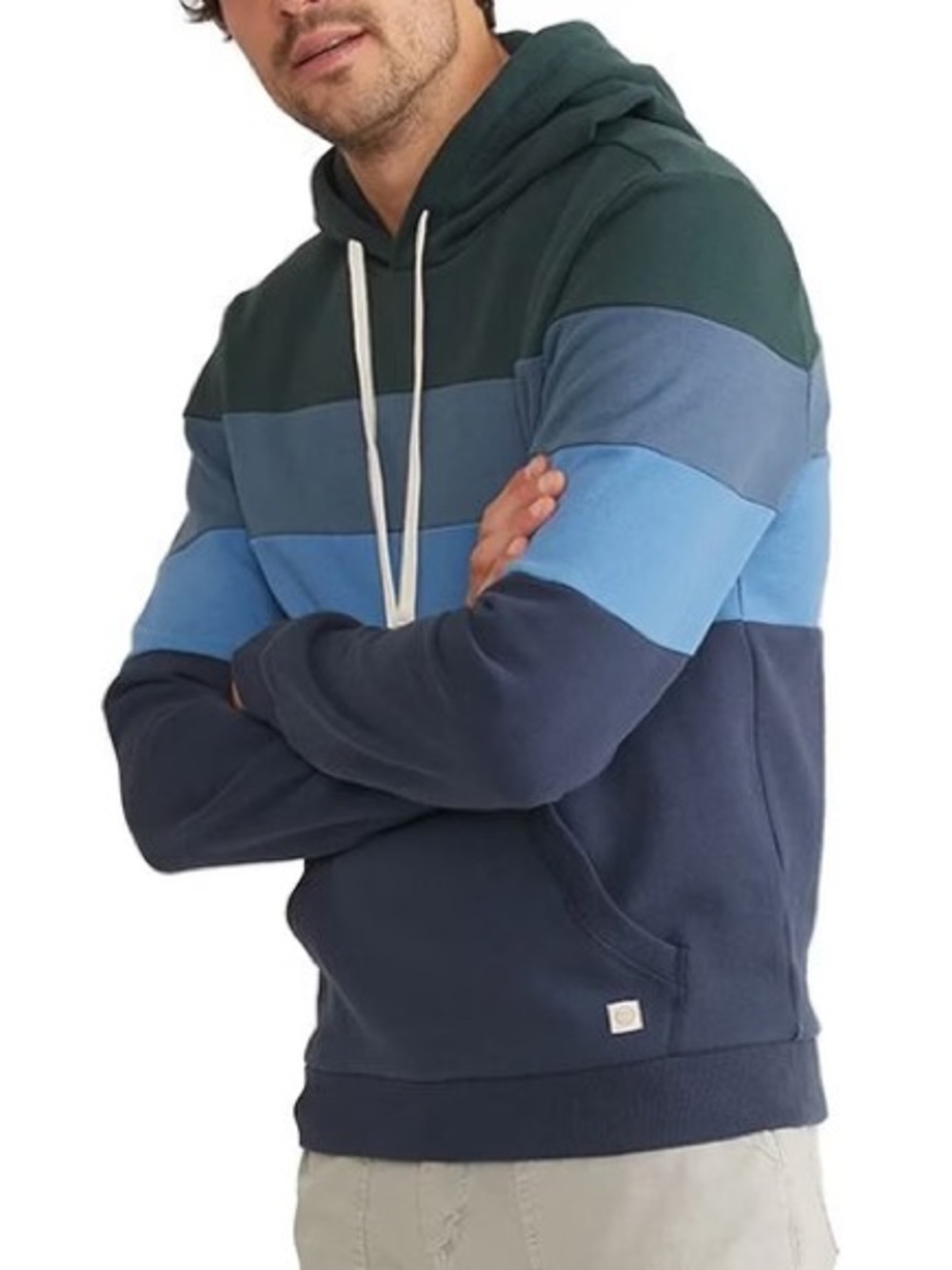 Marine Layer Archive Color Block Hoodie Sweatshirt Pullover Pocket Cozy Warm M